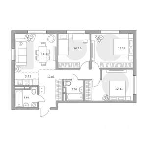 4-к квартира, вторичка, 71м2, 4/6 этаж