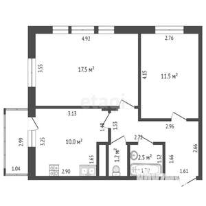 2-к квартира, вторичка, 51м2, 2/8 этаж