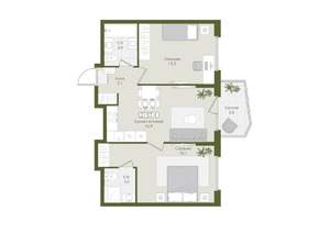 2-к квартира, вторичка, 57м2, 2/8 этаж