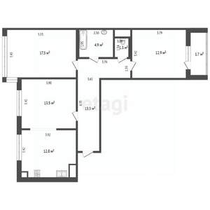 2-к квартира, вторичка, 53м2, 2/9 этаж