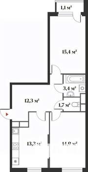 2-к квартира, вторичка, 62м2, 5/6 этаж