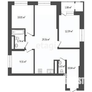 4-к квартира, вторичка, 80м2, 11/35 этаж