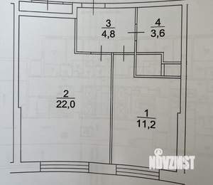 1-к квартира, вторичка, 42м2, 32/33 этаж
