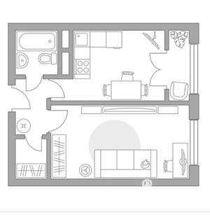 1-к квартира, вторичка, 37м2, 5/8 этаж