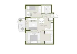 2-к квартира, вторичка, 53м2, 2/8 этаж