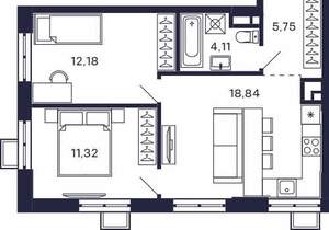 2-к квартира, строящийся дом, 52м2, 11/28 этаж