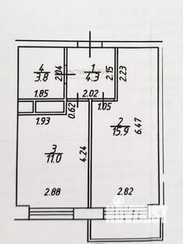 1-к квартира, вторичка, 35м2, 17/32 этаж