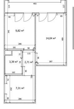 1-к квартира, вторичка, 37м2, 1/3 этаж