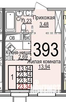 Студия квартира, вторичка, 23м2, 11/24 этаж