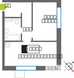 1-к квартира, вторичка, 39м2, 7/7 этаж