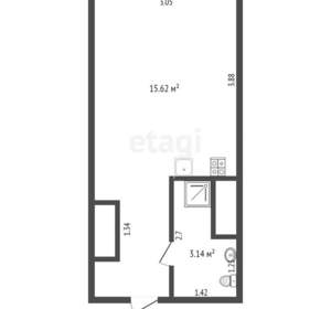 Студия квартира, вторичка, 25м2, 1/30 этаж