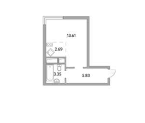 Студия квартира, вторичка, 25м2, 19/24 этаж