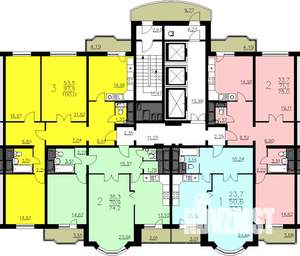 2-к квартира, вторичка, 74м2, 18/22 этаж