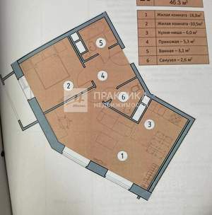 2-к квартира, вторичка, 46м2, 7/8 этаж