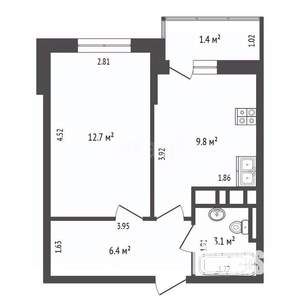 1-к квартира, вторичка, 33м2, 4/25 этаж