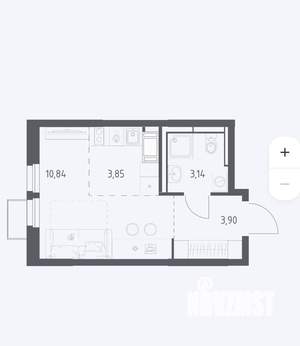 Студия квартира, вторичка, 22м2, 10/25 этаж