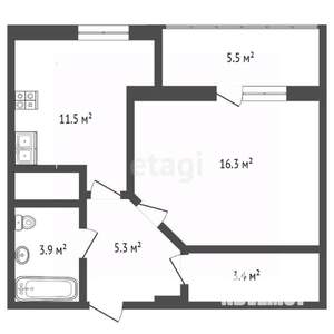 1-к квартира, вторичка, 46м2, 11/22 этаж