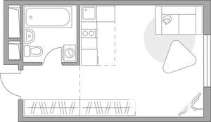 2-к квартира, строящийся дом, 35м2, 3/14 этаж