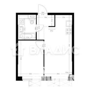 1-к квартира, вторичка, 32м2, 9/9 этаж