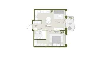 1-к квартира, вторичка, 44м2, 2/8 этаж