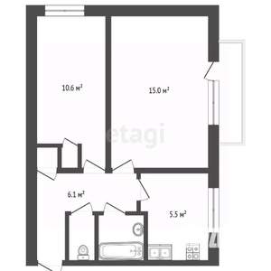 2-к квартира, вторичка, 41м2, 9/9 этаж