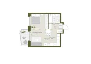 1-к квартира, вторичка, 38м2, 6/8 этаж