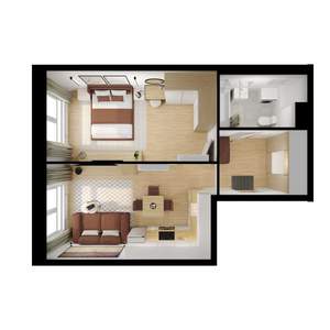 1-к квартира, вторичка, 43м2, 2/9 этаж