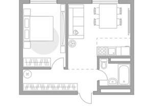 2-к квартира, строящийся дом, 40м2, 2/5 этаж