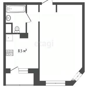 1-к квартира, вторичка, 43м2, 14/16 этаж