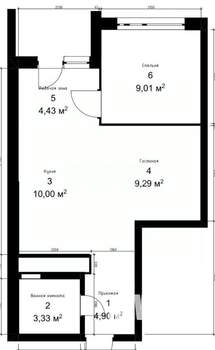 1-к квартира, вторичка, 41м2, 4/9 этаж
